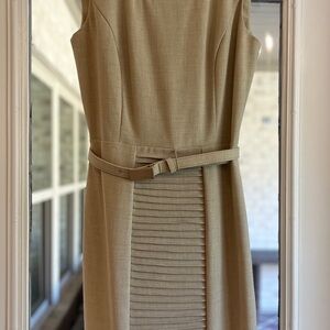 Calvin Klein Nude Sheath Dress Sleeveless Knee Length NWOT